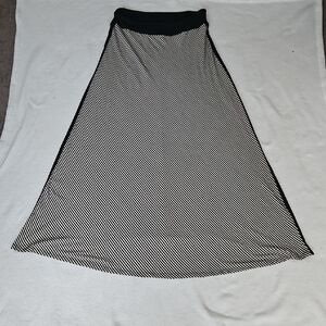 Premise Black and White Striped A-Line Skirt